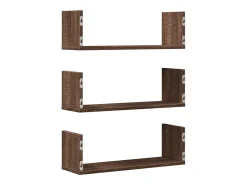 Discount vidaxl Prateleiras de parede 3 pcs derivados madeira carvalho Castanho