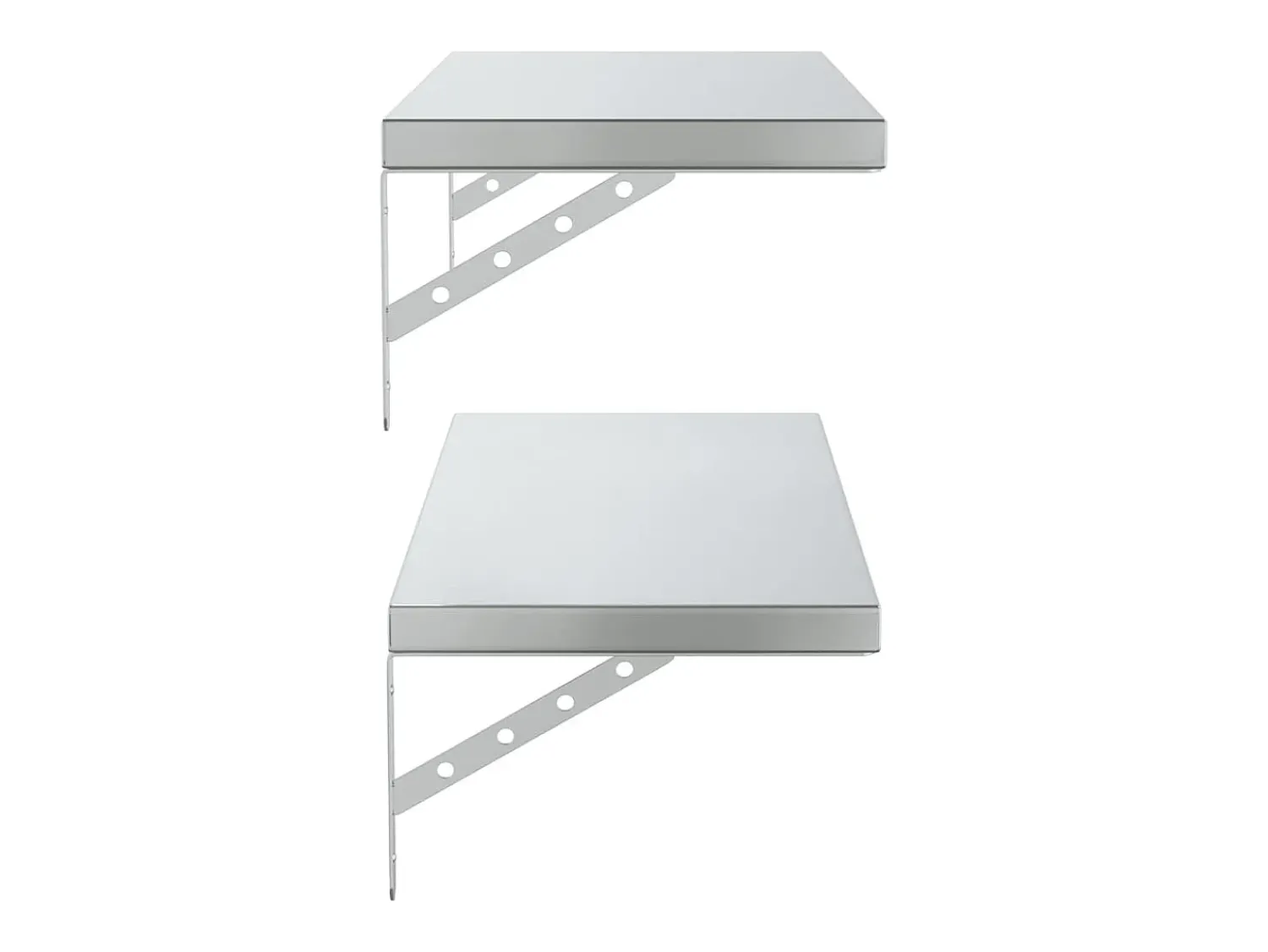 Best vidaxl Prateleiras de parede 2 pcs 75x30 cm aço inoxidável Prateado