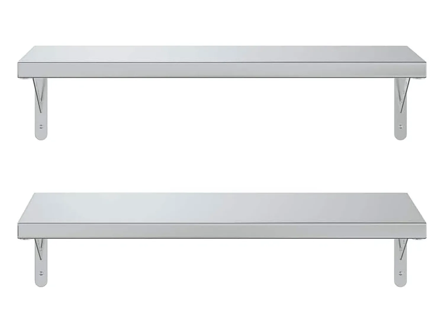 Best vidaxl Prateleiras de parede 2 pcs 75x30 cm aço inoxidável Prateado
