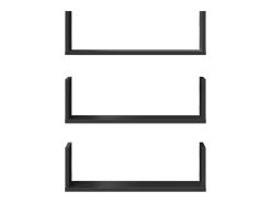 vidaxl Prateleiras de parede 3 pcs 58x18x18 cm deriv. de madeira^ Prateleira