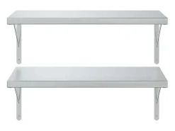 Prateleira*vidaxl Prateleiras de parede 2 pcs 75x40 cm aço inoxidável Prateado