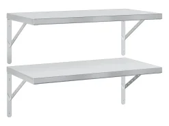 Prateleira*vidaxl Prateleiras de parede 2 pcs 75x40 cm aço inoxidável Prateado