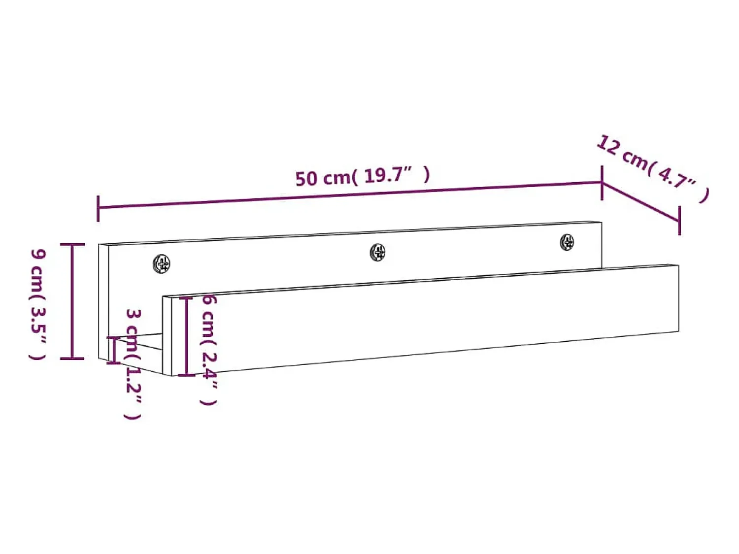 vidaxl Prateleiras de parede 2 pcs 50x12x9cm pinho maciço -mel^ Prateleira