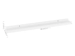 New vidaxl Prateleiras de parede 4 pcs 80x9x3 cm Branco