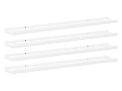 New vidaxl Prateleiras de parede 4 pcs 80x9x3 cm Branco