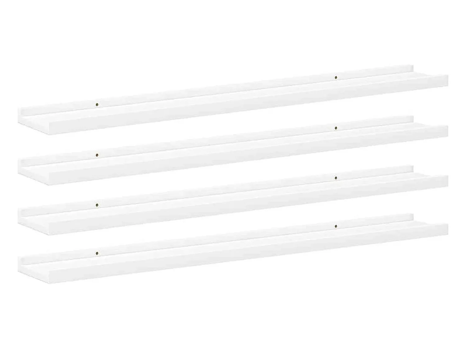 New vidaxl Prateleiras de parede 4 pcs 80x9x3 cm Branco