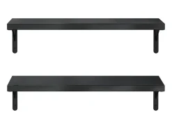 Best Prateleiras de parede 2 pcs 75x23,5 cm aço inoxidável prateado PT340204 Preto