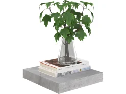 Prateleira* Prateleiras de parede 4 pcs 23x23,5x3,8cm MDF -cimento PT597547 Cinzento