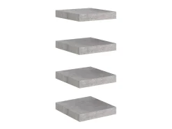Prateleira* Prateleiras de parede 4 pcs 23x23,5x3,8cm MDF -cimento PT597547 Cinzento