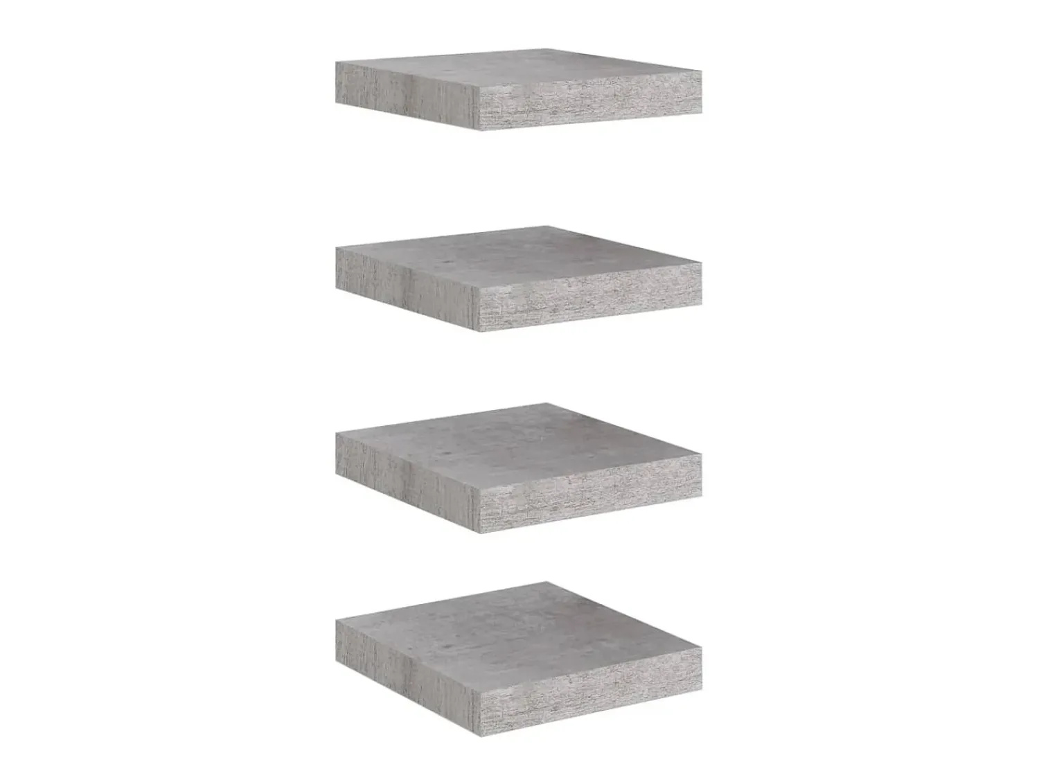 Prateleira* Prateleiras de parede 4 pcs 23x23,5x3,8cm MDF -cimento PT597547 Cinzento