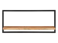 Prateleira|vidaxl Prateleiras de parede 2 pcs 80x25x35 cm acácia maciça e aço Castanho