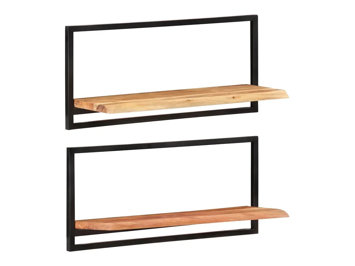 Prateleira|vidaxl Prateleiras de parede 2 pcs 80x25x35 cm acácia maciça e aço Castanho
