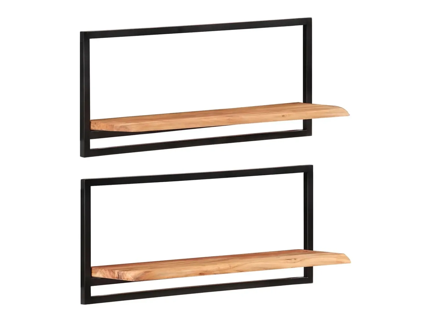 Prateleira|vidaxl Prateleiras de parede 2 pcs 80x25x35 cm acácia maciça e aço Castanho