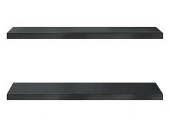 Prateleira|vidaxl Prateleiras de parede 2 pcs 100x30x3 cm aço inoxidável prateado Preto