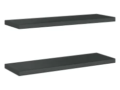 Clearance vidaxl Prateleiras de parede 2 pcs 75x23,5x3cm aço inoxidável prateado Preto