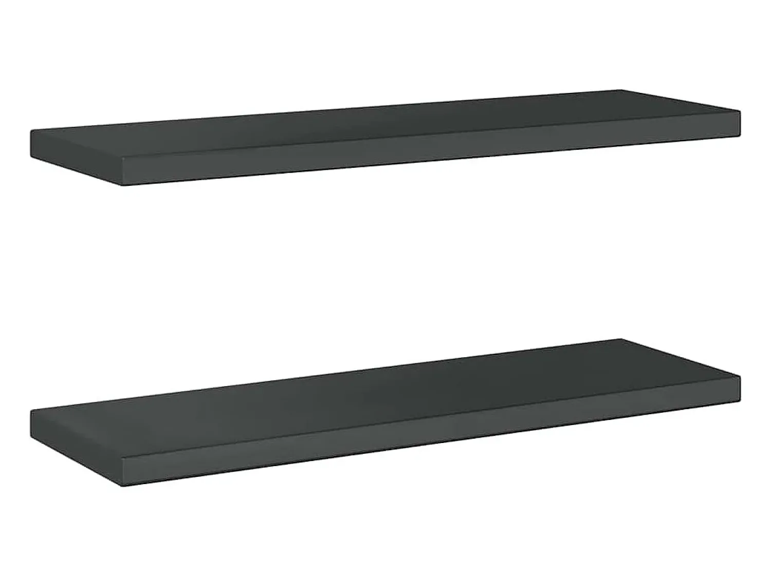 Clearance vidaxl Prateleiras de parede 2 pcs 75x23,5x3cm aço inoxidável prateado Preto