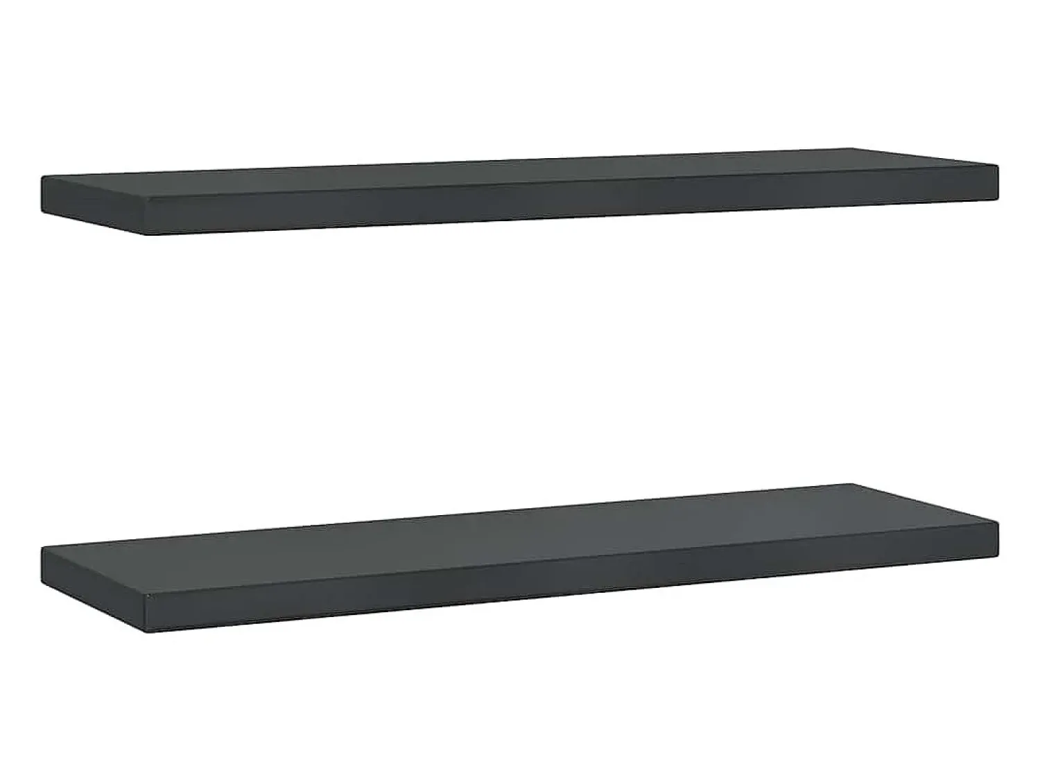 Clearance vidaxl Prateleiras de parede 2 pcs 75x23,5x3cm aço inoxidável prateado Preto