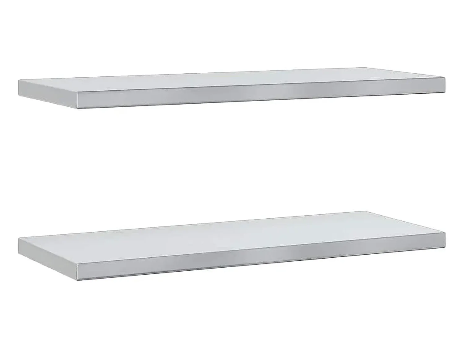Online vidaxl Prateleiras de parede 2 pcs 75x30x3 cm aço inoxidável Prateado
