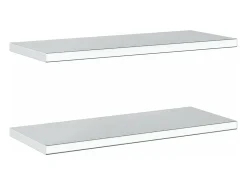 Online vidaxl Prateleiras de parede 2 pcs 75x30x3 cm aço inoxidável Prateado