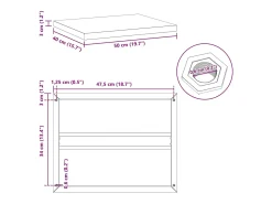Prateleira|vidaxl Prateleiras de parede 2 pcs 50x40x3 cm aço inoxidável Prateado