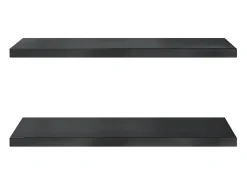 Prateleira| Prateleiras de parede 2 pcs 75x40x3 cm aço inoxidável prateado PT182686 Preto