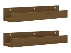 Prateleira* Prateleiras de parede 2 pcs 50x12x9cm pinho maciço -mel PT215769 Castanho