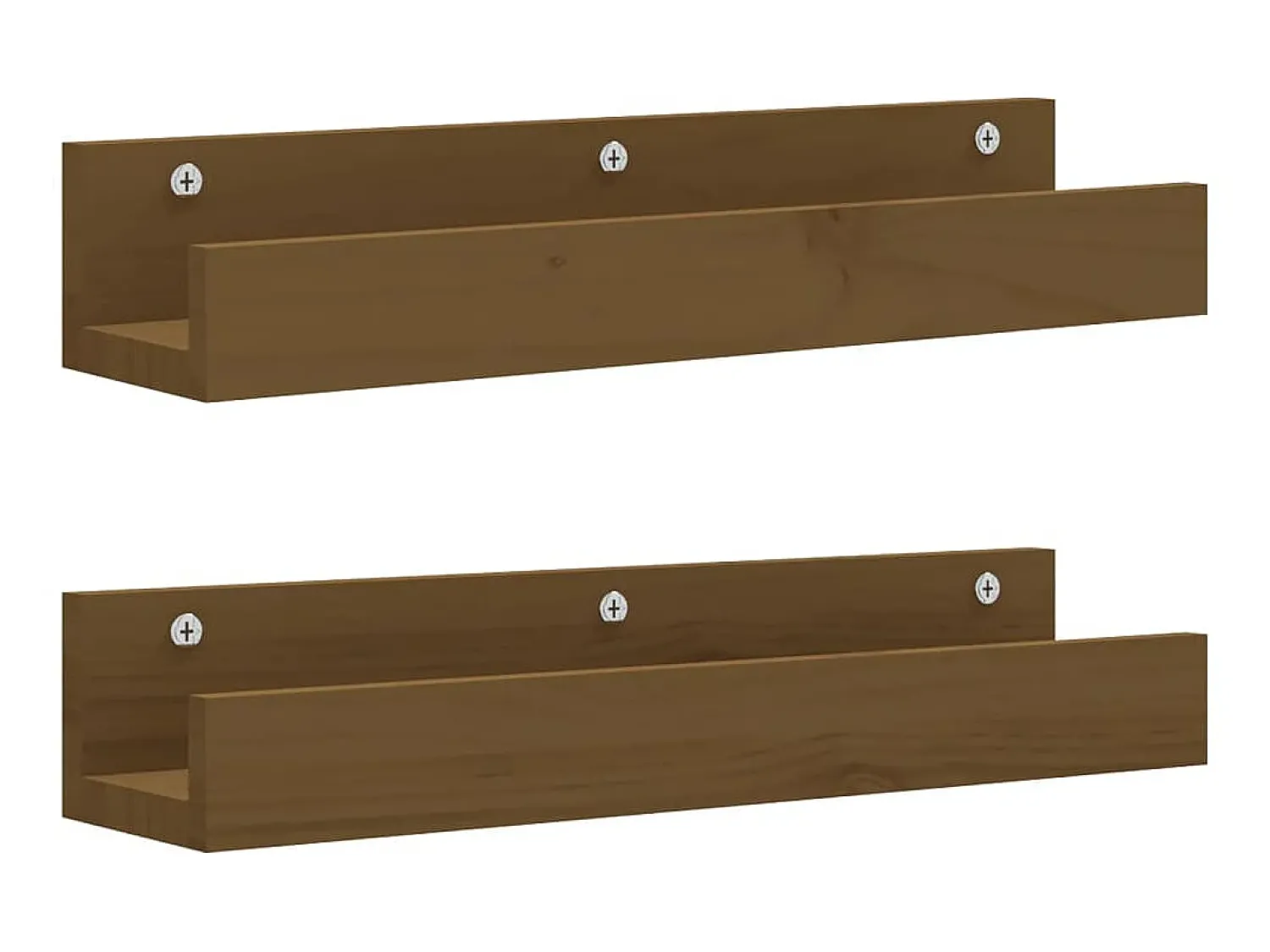 Prateleira* Prateleiras de parede 2 pcs 50x12x9cm pinho maciço -mel PT215769 Castanho