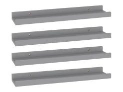 Clearance Prateleiras de parede 4 pcs 40x9x3 cm PT495088 Cinzento