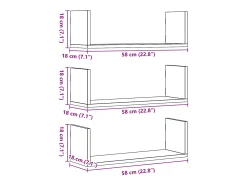 vidaxl Prateleiras de parede 3 pcs derivados madeira carvalho sonoma^ Prateleira