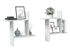 Online vidaxl Prateleiras de parede 2 pcs 50x12x50cm derivados madeira Branco