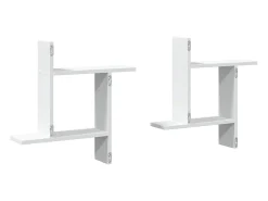 Online vidaxl Prateleiras de parede 2 pcs 50x12x50cm derivados madeira Branco