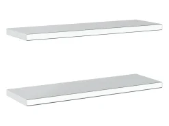 vidaxl Prateleiras de parede 2 pcs 75x23,5x3cm aço inoxidável^ Prateleira
