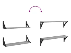 vidaxl Prateleiras de parede 2 pcs 60x15x15,5 cm sonoma^ Prateleira
