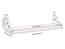 vidaxl Prateleiras de parede 2 pcs 60x15x15,5 cm sonoma^ Prateleira