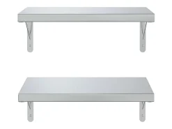 Prateleira* Prateleiras de parede 2 pcs 50x30 cm aço inoxidável PT369568 Prateado