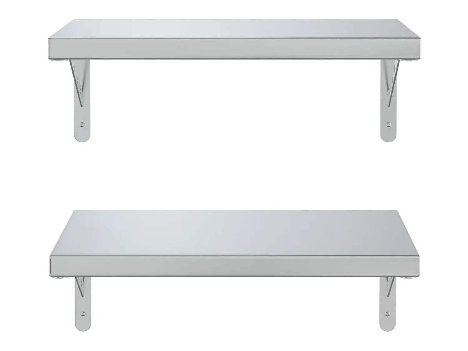 Prateleira* Prateleiras de parede 2 pcs 50x30 cm aço inoxidável PT369568 Prateado