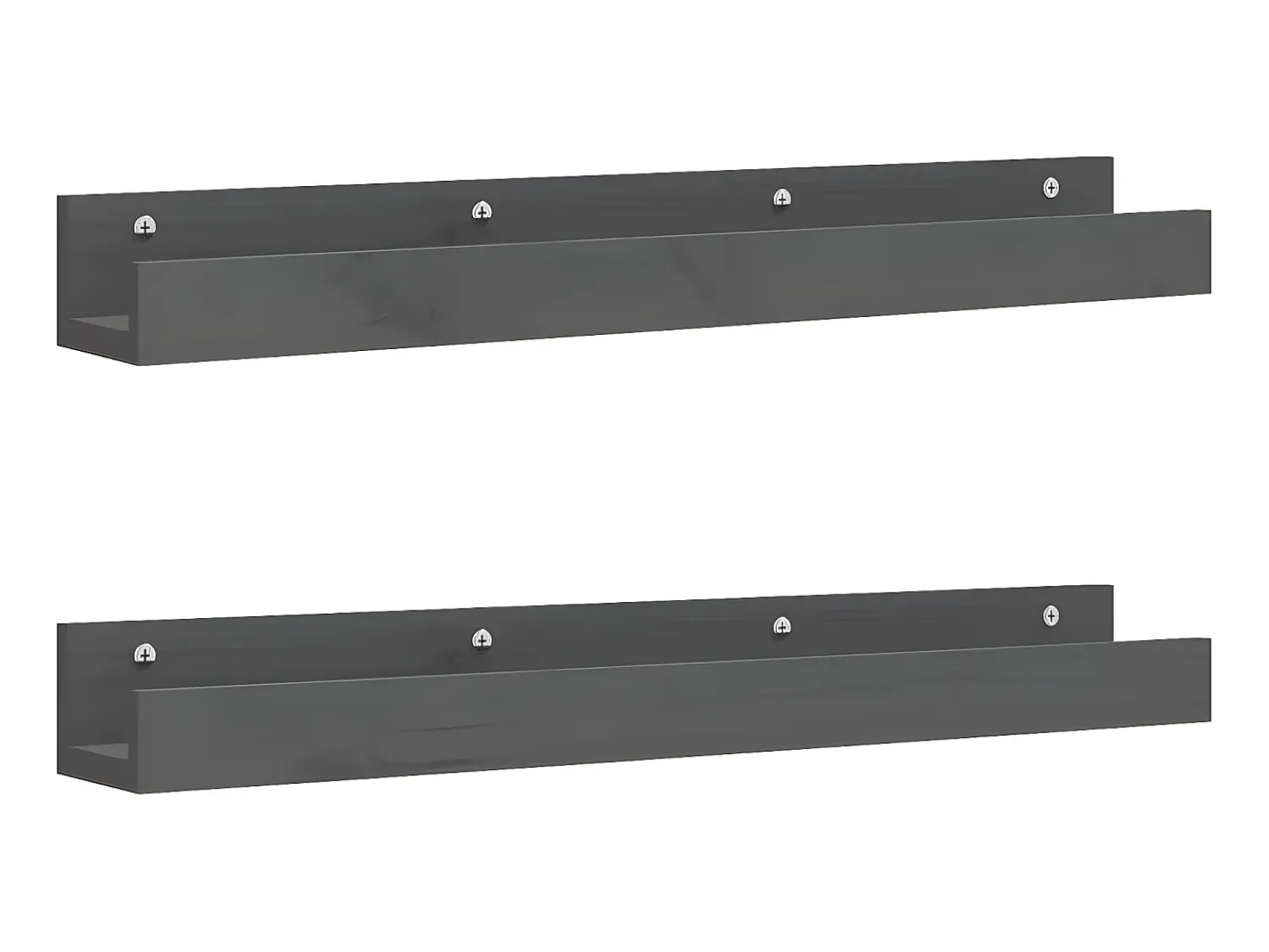 Sale Prateleiras de parede 2 pcs 80x12x9 cm pinho maciço PT836661 Cinzento