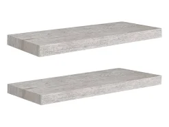 Prateleira| Prateleiras de parede 2 pcs 60x23,5x3,8cm MDF -cimento PT451059 Cinzento