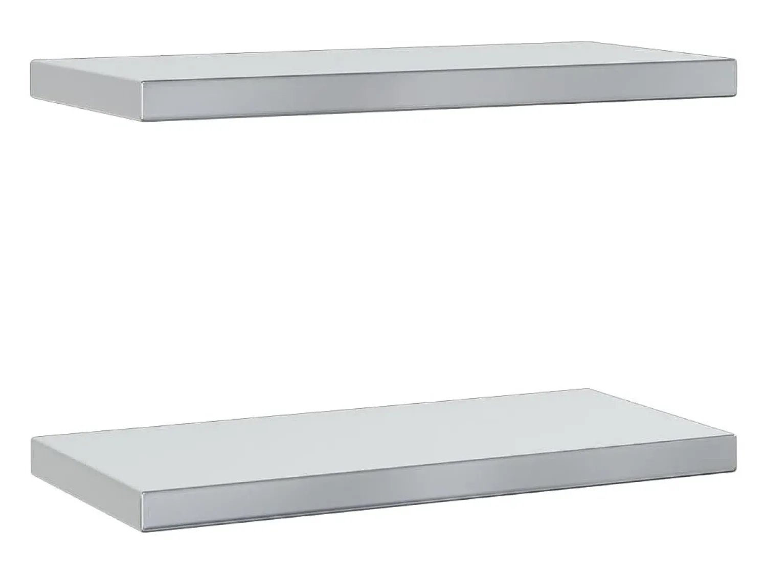 Prateleira| Prateleiras de parede 2 pcs 50x23,5x3cm aço inoxidável PT232737 Prateado