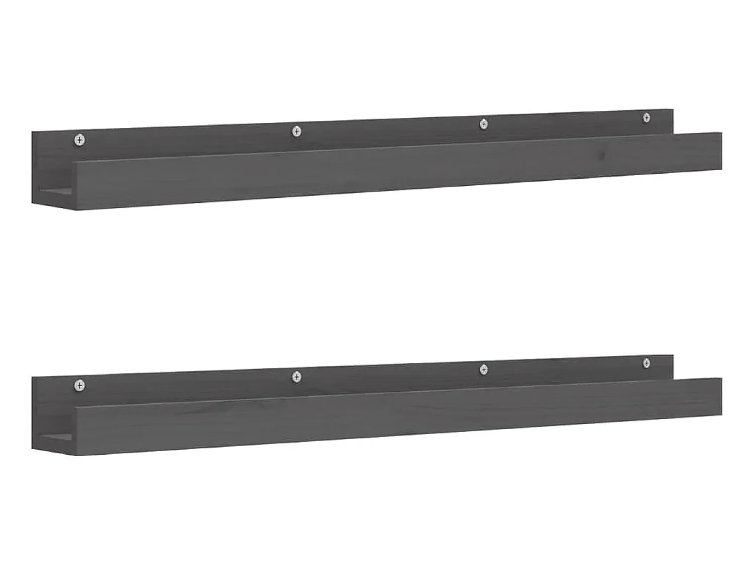 Prateleira* Prateleiras de parede 2 pcs 110x12x9 cm pinho maciço PT493088 Cinzento