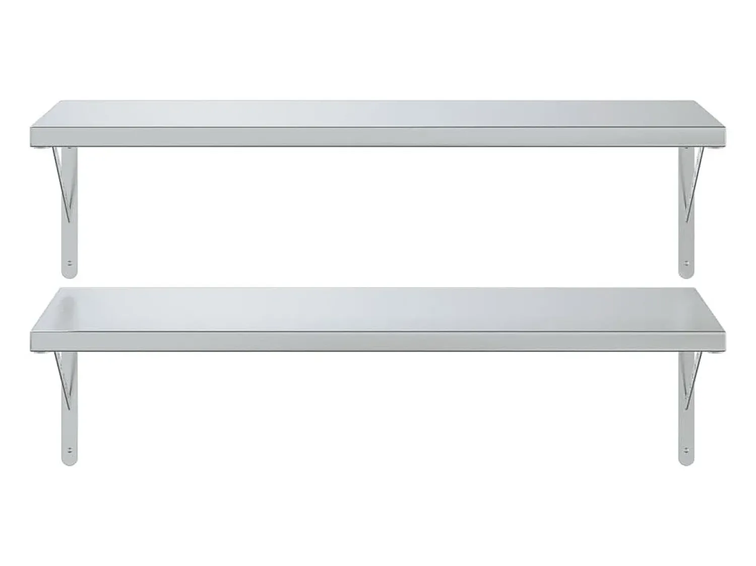 Prateleira* Prateleiras de parede 2 pcs 100x40 cm aço inoxidável PT360421 Prateado