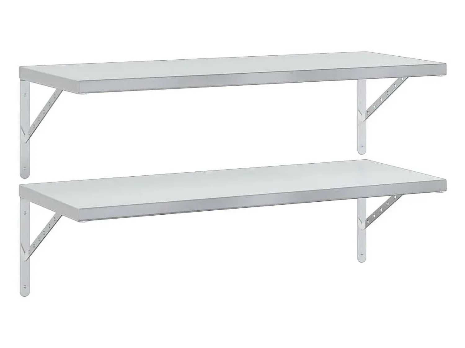 Prateleira* Prateleiras de parede 2 pcs 100x40 cm aço inoxidável PT360421 Prateado