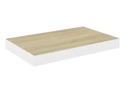 Outlet Prateleiras de parede 4 pcs 50x23x3,8 cm MDF carvalho e branco PT696585 Castanho