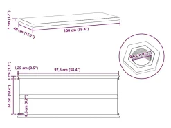 Prateleira|vidaxl Prateleiras de parede 2 pcs 100x40x3 cm aço inoxidável Prateado