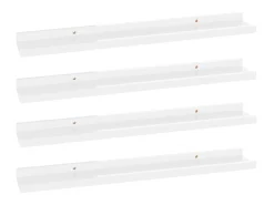 Prateleira| Prateleiras de parede 4 pcs 60x9x3 cm brilhante PT281324 Branco
