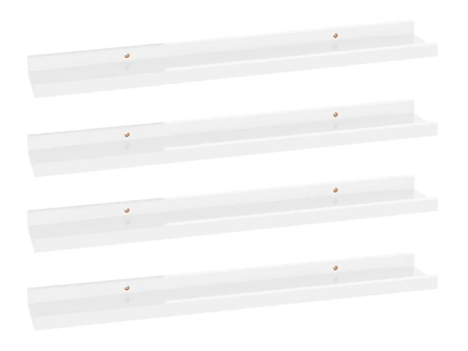 Prateleira| Prateleiras de parede 4 pcs 60x9x3 cm brilhante PT281324 Branco