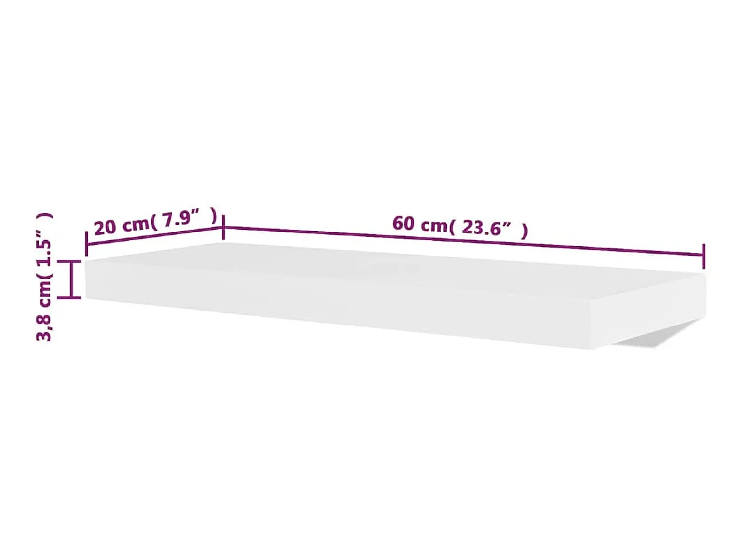 Best Prateleiras de parede 4 pcs 60 cm PT969227 Branco