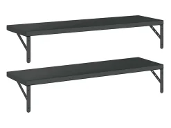 Prateleira*vidaxl Prateleiras de parede 2 pcs 100x30 cm aço inoxidável prateado Preto