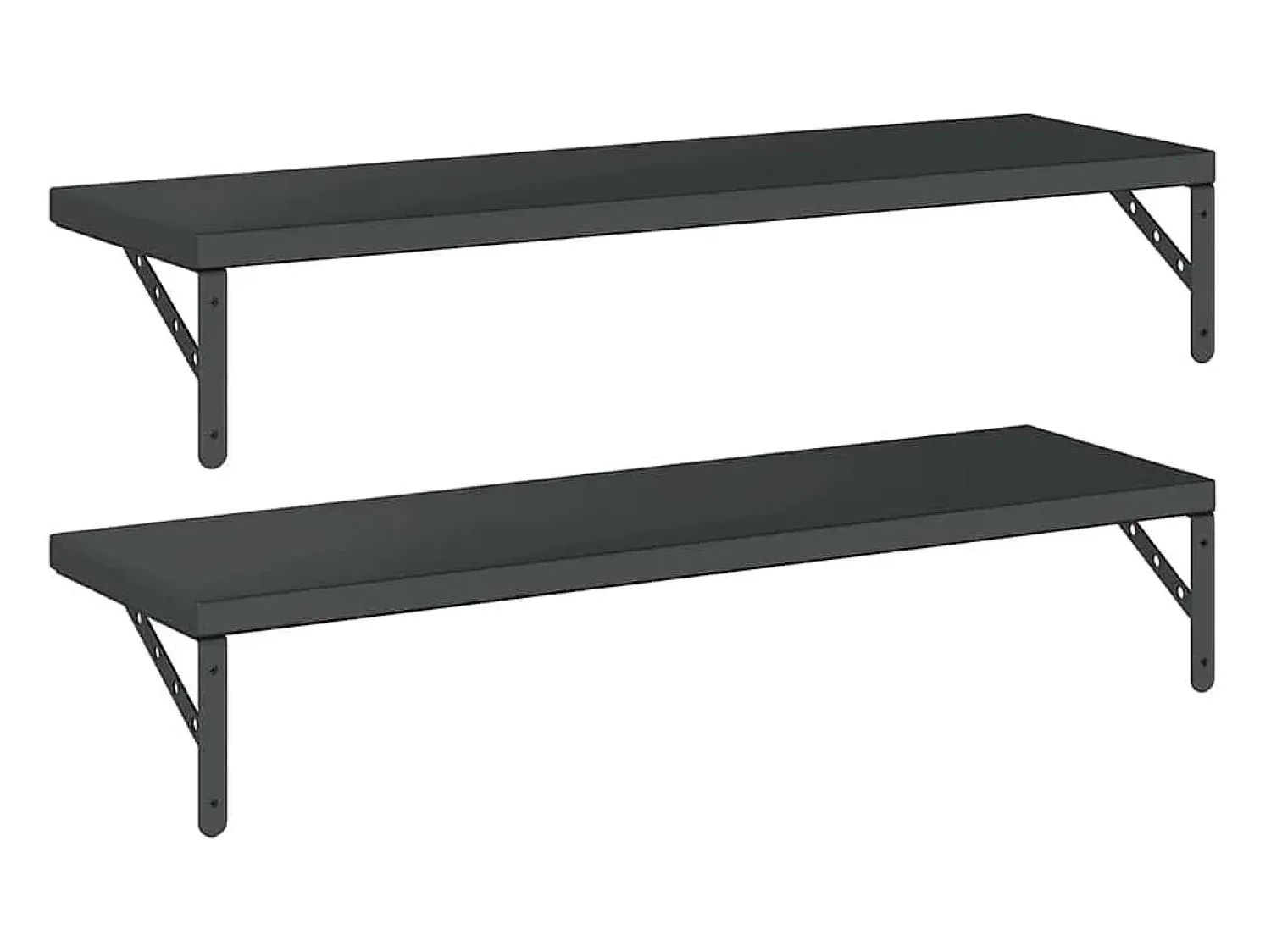 Prateleira*vidaxl Prateleiras de parede 2 pcs 100x30 cm aço inoxidável prateado Preto