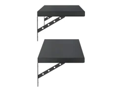 Prateleira*vidaxl Prateleiras de parede 2 pcs 100x30 cm aço inoxidável prateado Preto